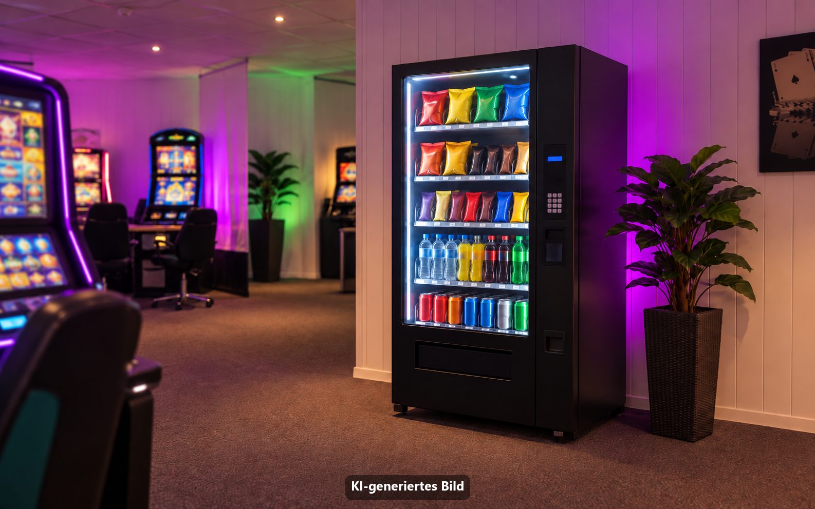 Snackautomat mit gekühlten Getränken und Snacks